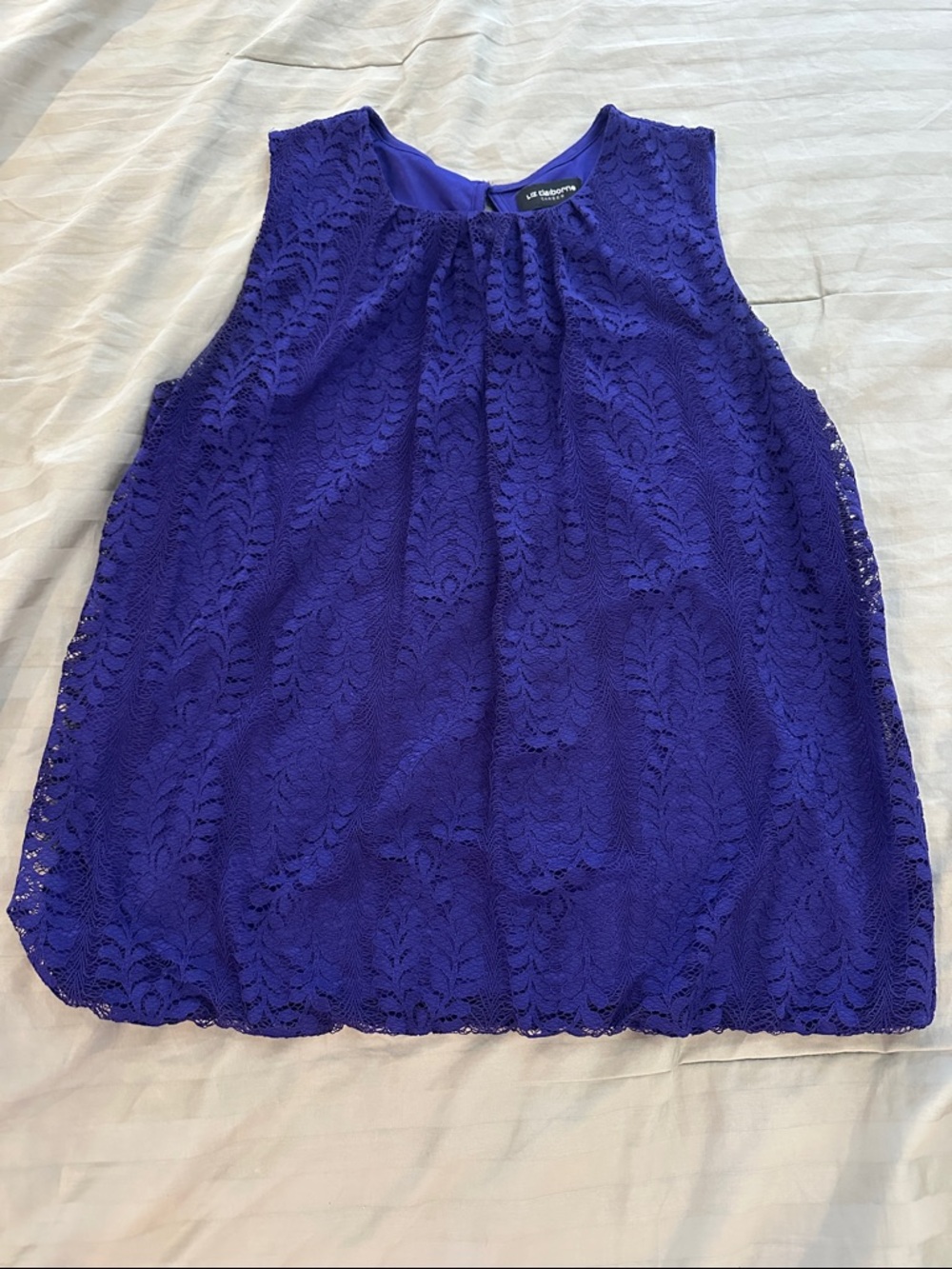 Liz Claiborne Royal Purple Lace Sleeveless Top